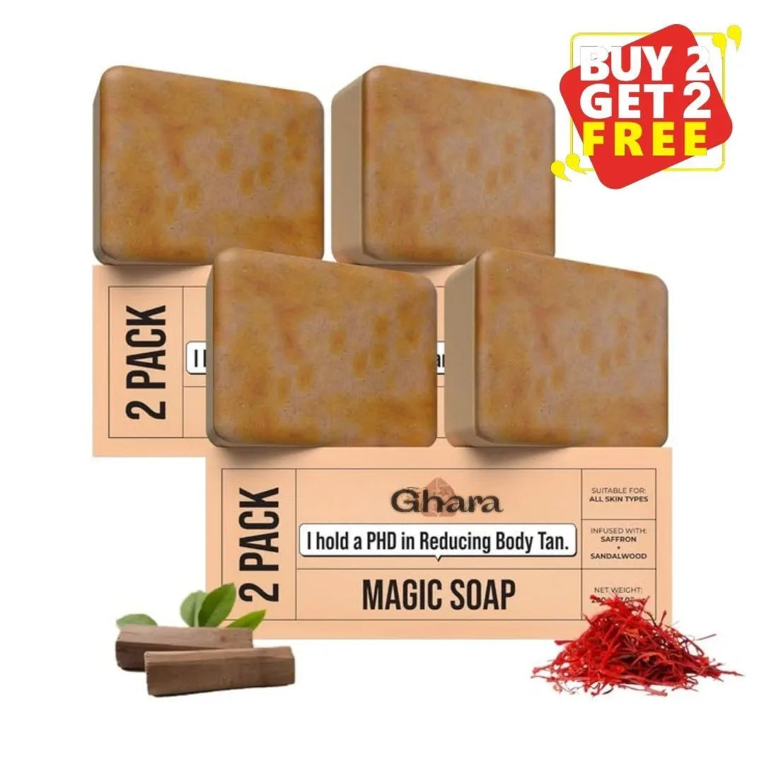 Ghara Sandalwood & Saffron Magic Soap – Buy 2 Get 2 Free